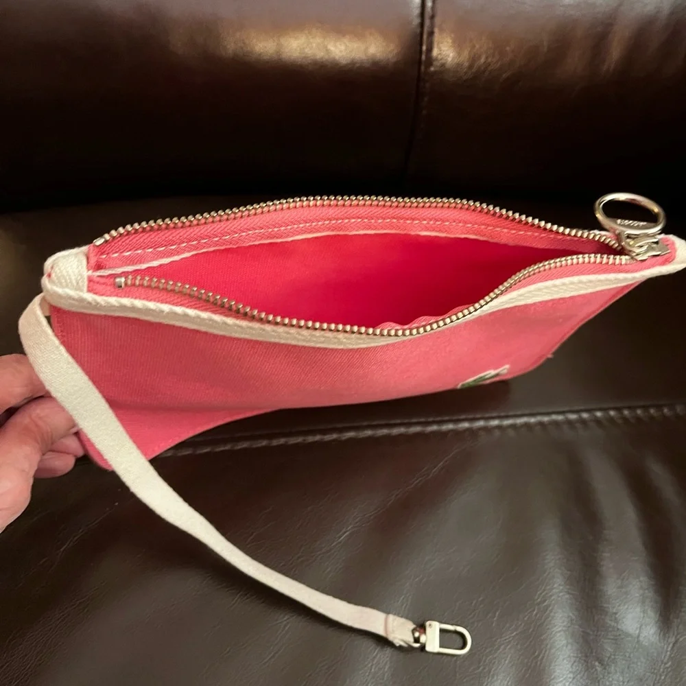 Lacoste Pink Canvas Clutch